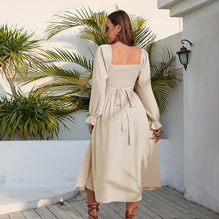 Robe portefeuille pour femmes avec manches longues et silhouette cintrée Levoire