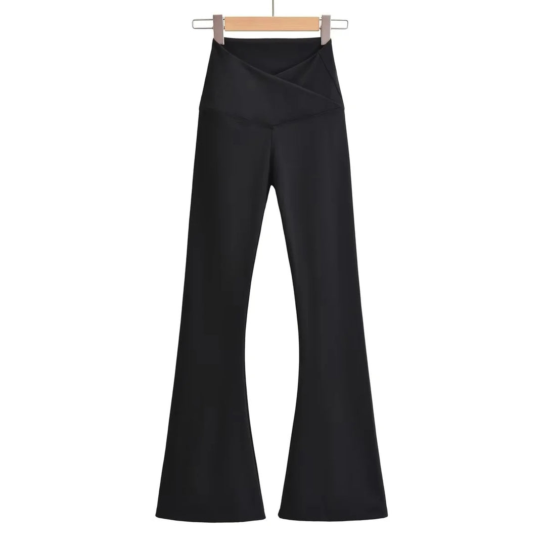 Leggings pour femmes évasés avec taille haute et look enveloppant élégant Levoire