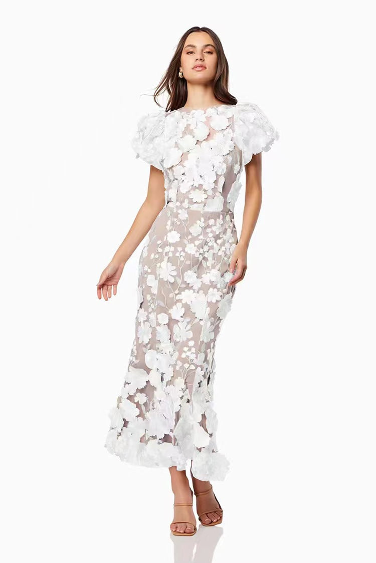 Levoire | Robe longue élégante Bodycon jupe Blanc