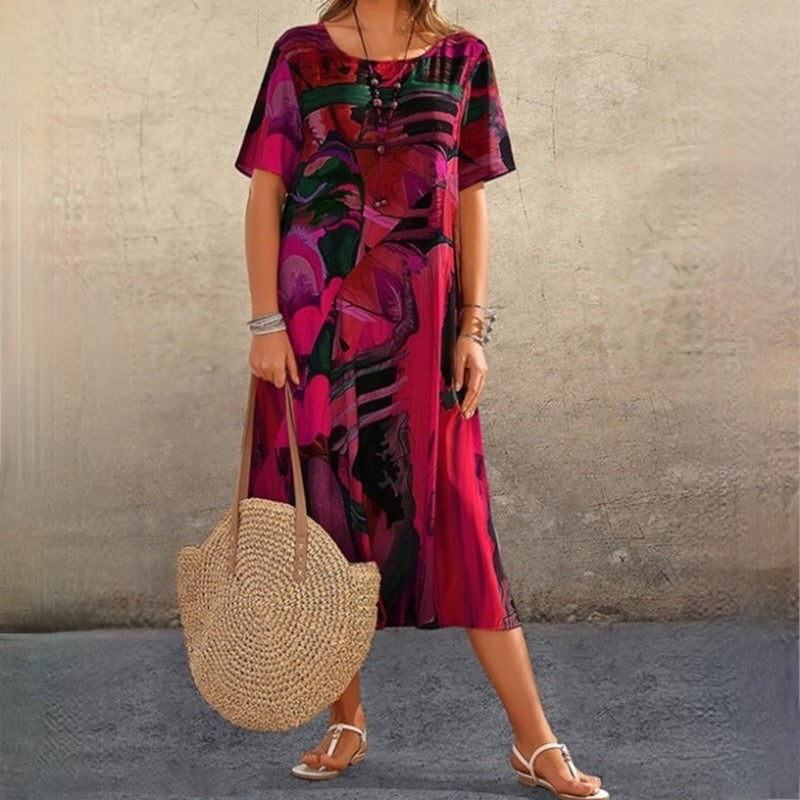 Levoire | Robe D'Été Avec Motif Géométrique Rot