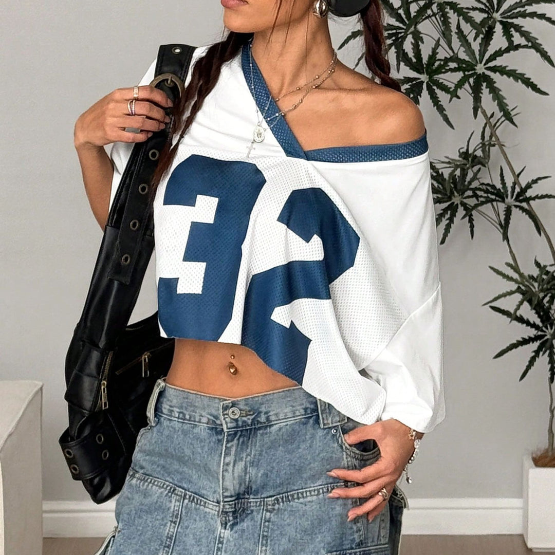 T-shirt de sport pour femme à coupe ample avec décolleté en V et mesh tout autour Levoire