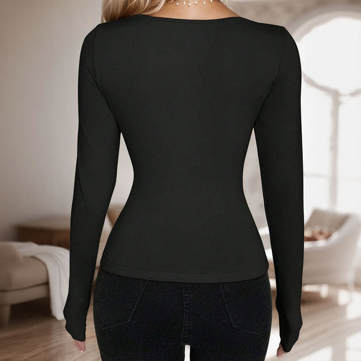 Chemise ajustée pour femme à manches longues avec design de lacet sophistiqué Levoire