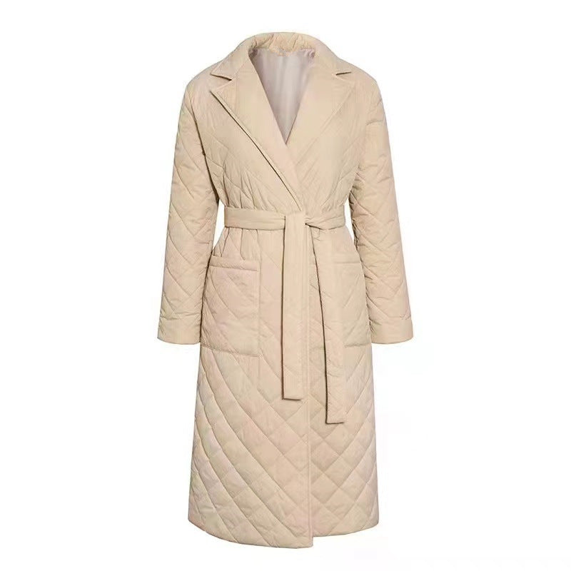 Manteau d'hiver matelassé pour femme avec ceinture élégante Levoire