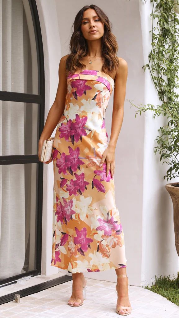 Levoire | Robe tube sans bretelles, sans dos, pour femme Impression rose