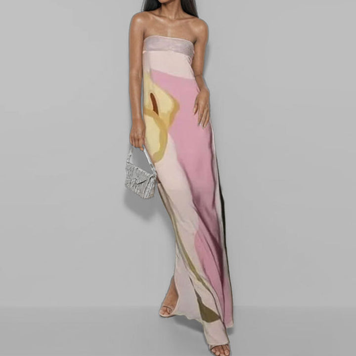 Robe maxi pour femmes dans le style art moderne Levoire