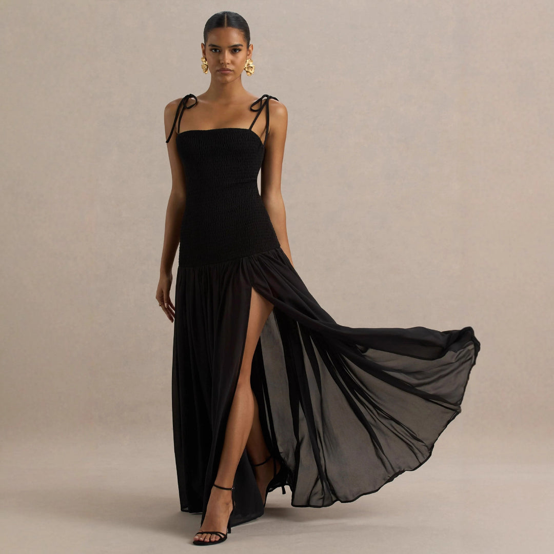 Robe maxi pour femmes avec bretelles spaghetti réglables et coupe élégante Levoire