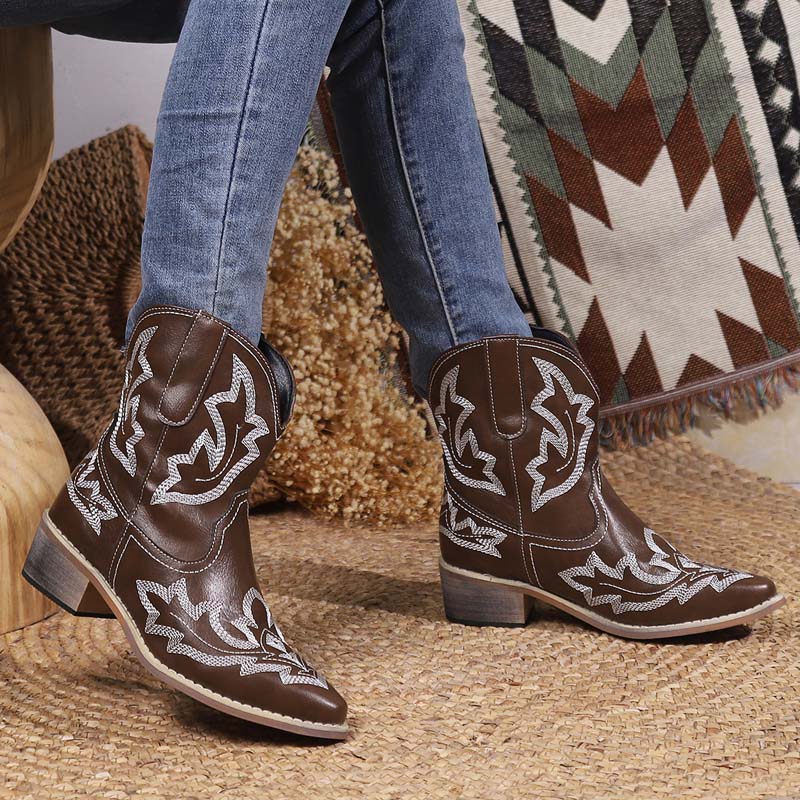Levoire | Bottes De Cowboy Avec Détails Brodés Pour Femmes