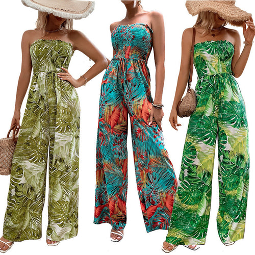 Levoire | Combinaison imprimée Sans bretelles Sexy Sans bretelles Pantalons longs