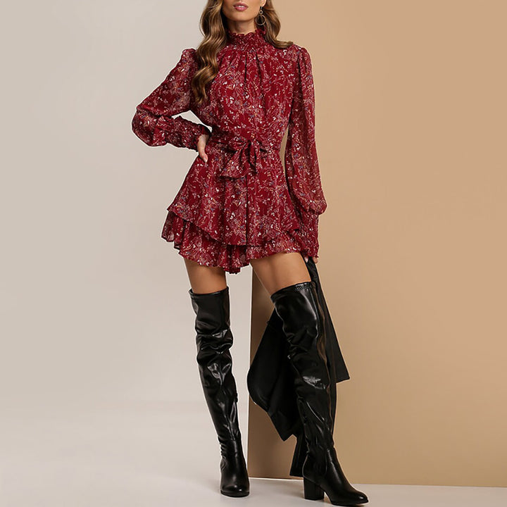 Robe mini femme avec détails floraux et ceinture à nœud Levoire
