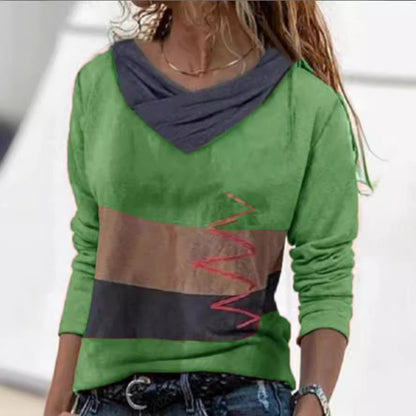 Levoire | Modern printed V-neck long-sleeve shirt