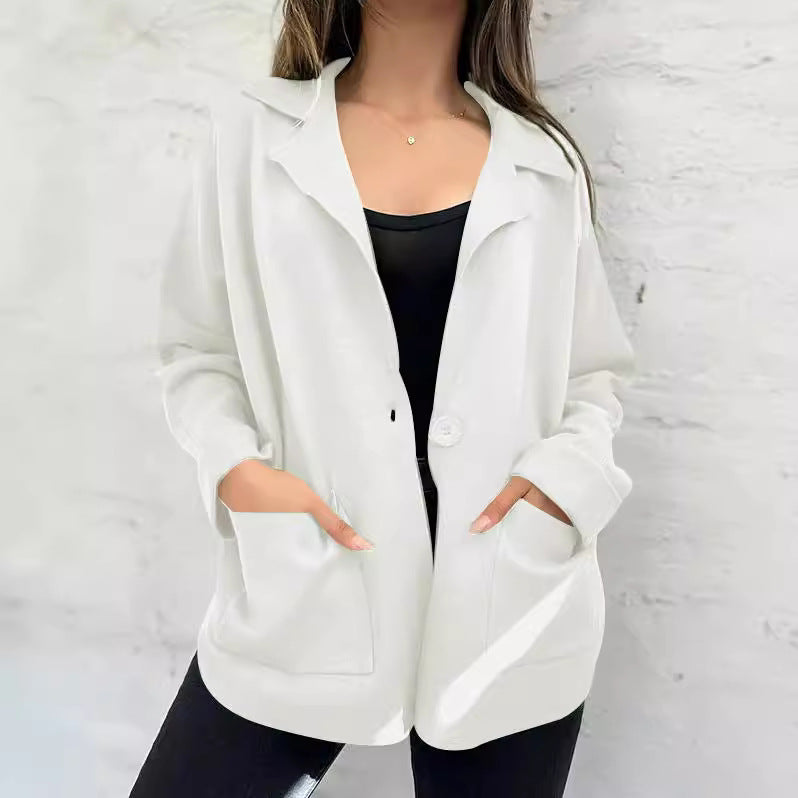 Veste blazer surdimensionnée pour femmes avec poches pratiques et coupe décontractée Levoire