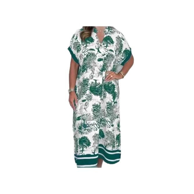 Levoire | Robe imprimée Été Robe imprimée à manches courtes larges