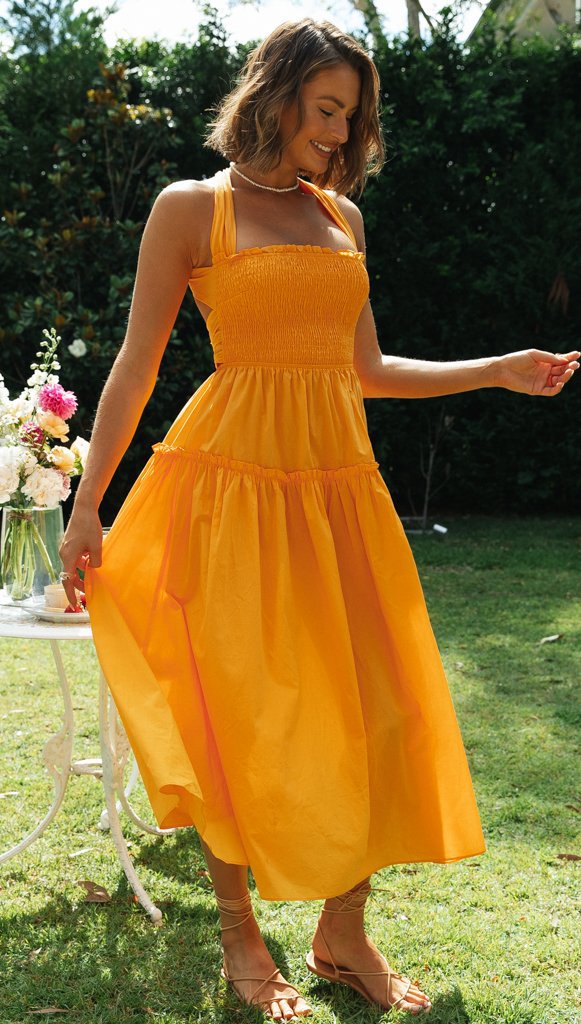 Robe maxi femme avec décolleté dans le dos et nœuds sur les côtés Levoire