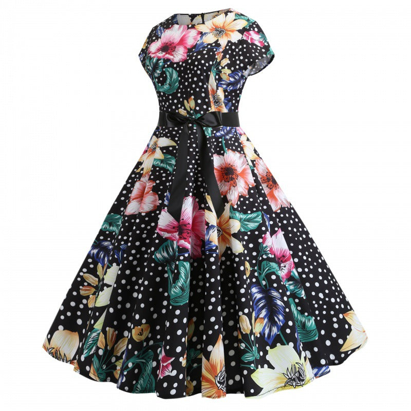 Robe swing femme avec motif floral et coupe élégante Levoire