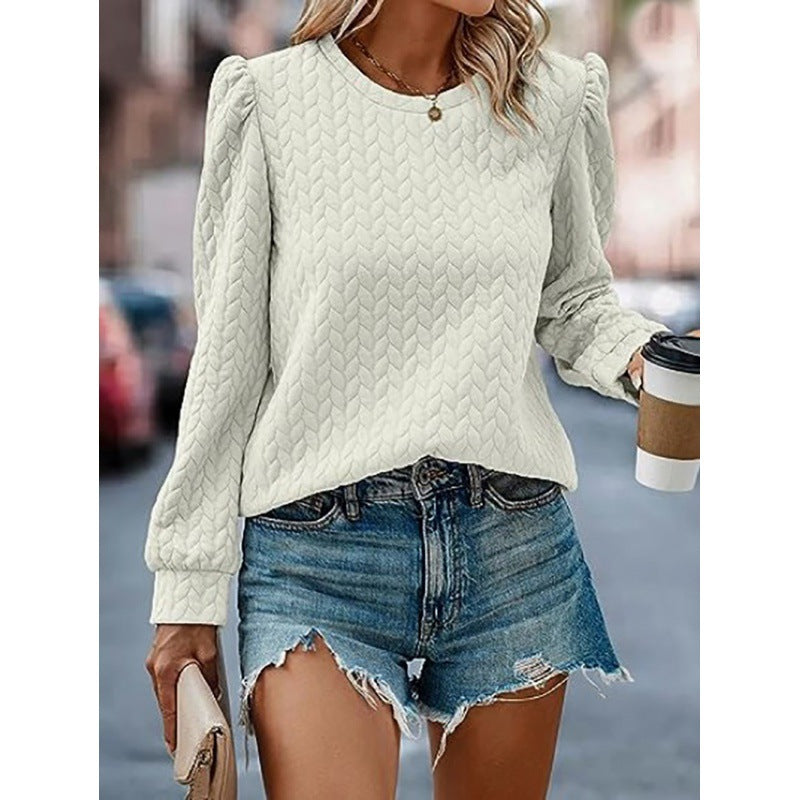 Pull femme avec design texturé doux et manches bouffantes Levoire