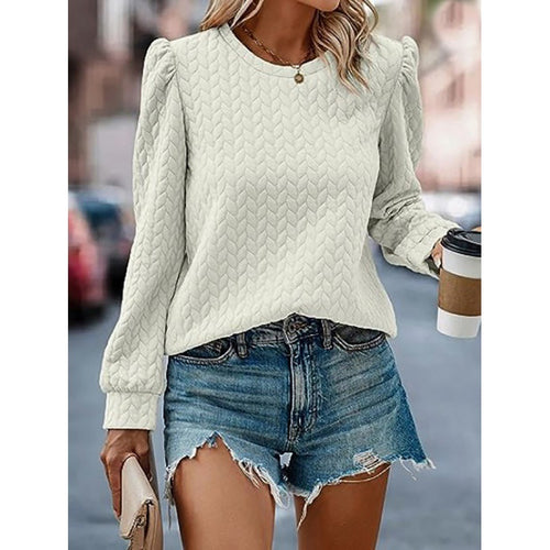 Pull femme avec design texturé doux et manches bouffantes Levoire