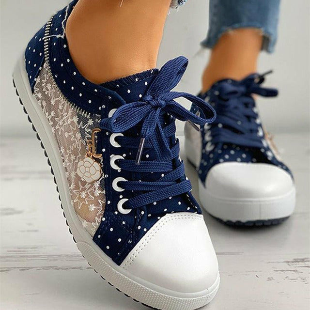 Levoire | Mode Basses Baskets À Lacets Et Avec Un Côté Transparent Pour Femmes Bleu