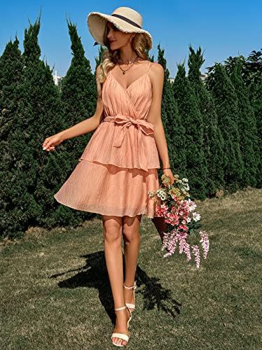 Robe d'été évasée pour femmes avec look enveloppant et volants Levoire
