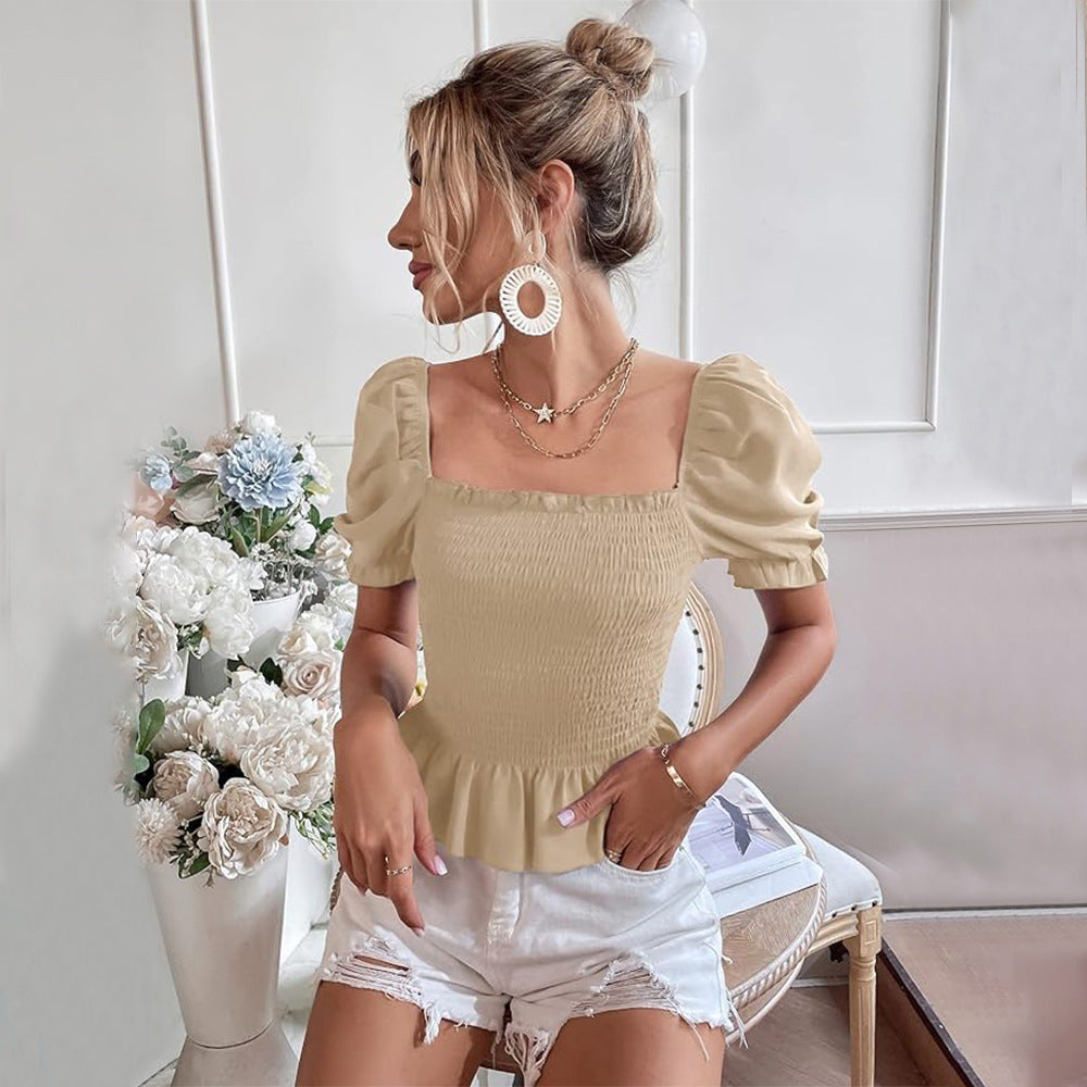 Blouse raffinée pour dames avec manches bouffantes et ourlet élastique Levoire