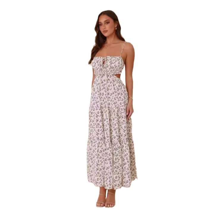 Robe maxi hamac pour femmes avec volants et accents en dentelle Levoire