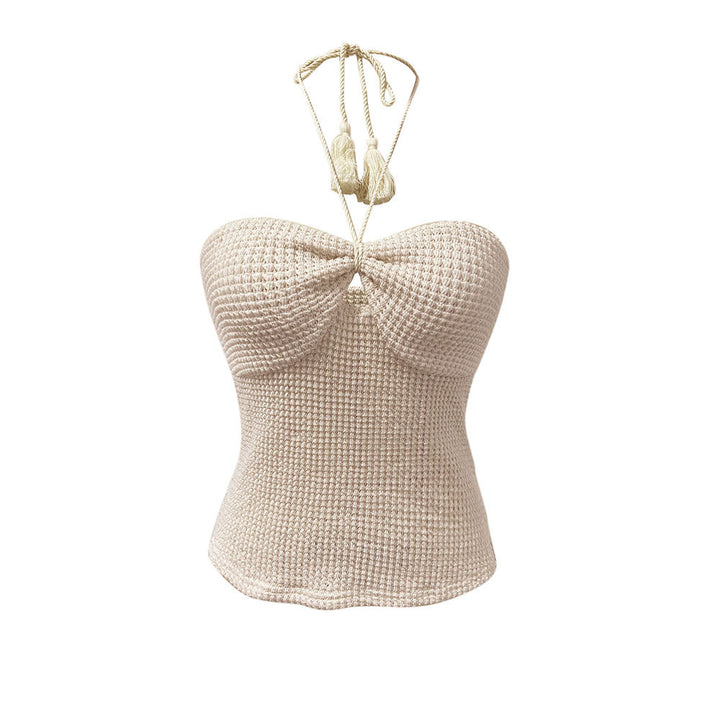 Débardeur pour femmes avec décolleté en forme de clé sophistiqué et texture à la mode Levoire