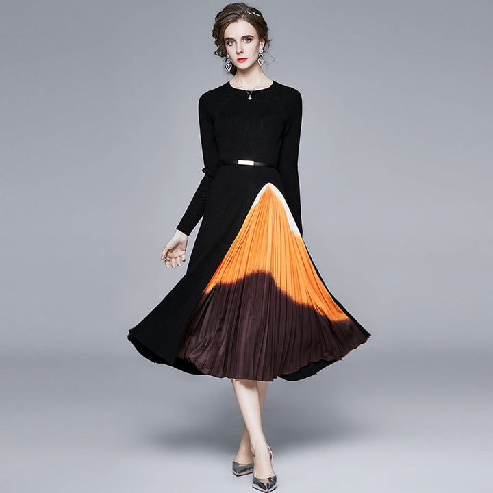 Levoire | Robe à bretelles Tricotée Dégradé de Couleur Slim Dress 9986