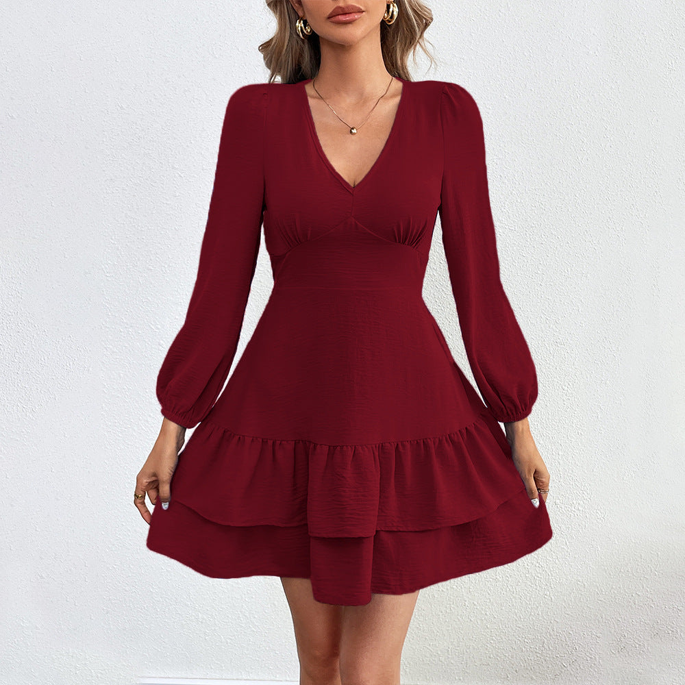 Robe mini femme avec ourlet volanté et élégantes manches bouffantes Levoire