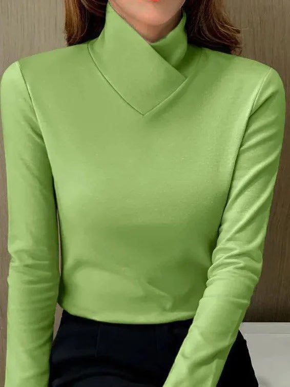 Levoire | Haut Élégant Avec Col Montant Vert