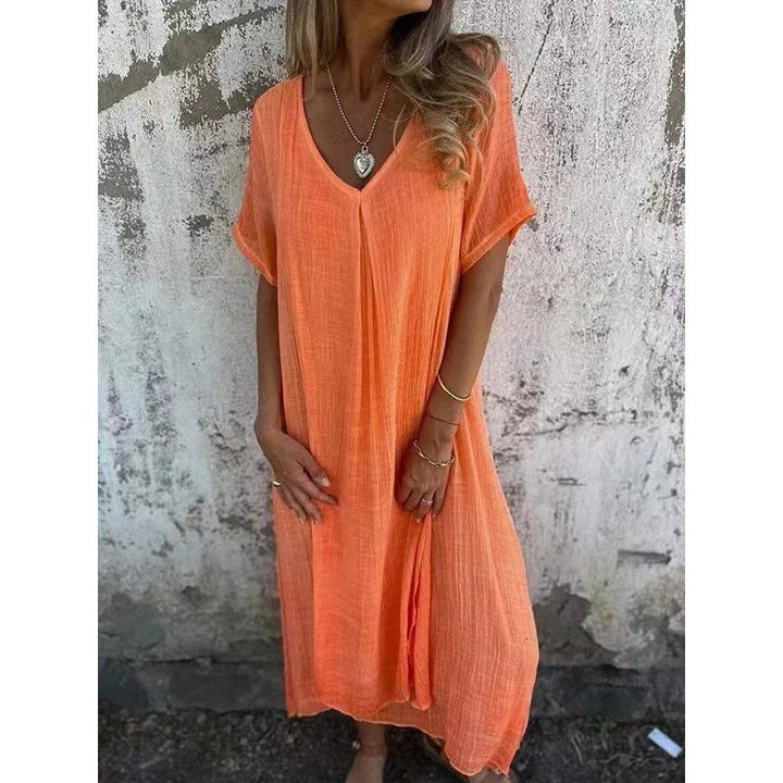 Levoire | Robe midi semi-formelle élégante à décolleté en V Orange