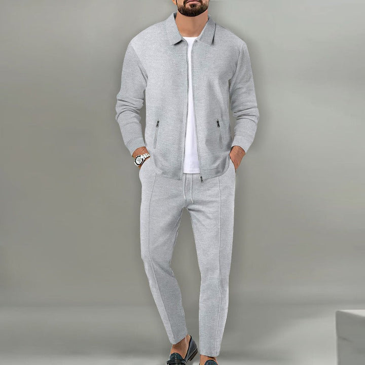Levoire | Ensemble Delige Avec Pantalon Long Et Veste Avec Fermeture Éclair Gris