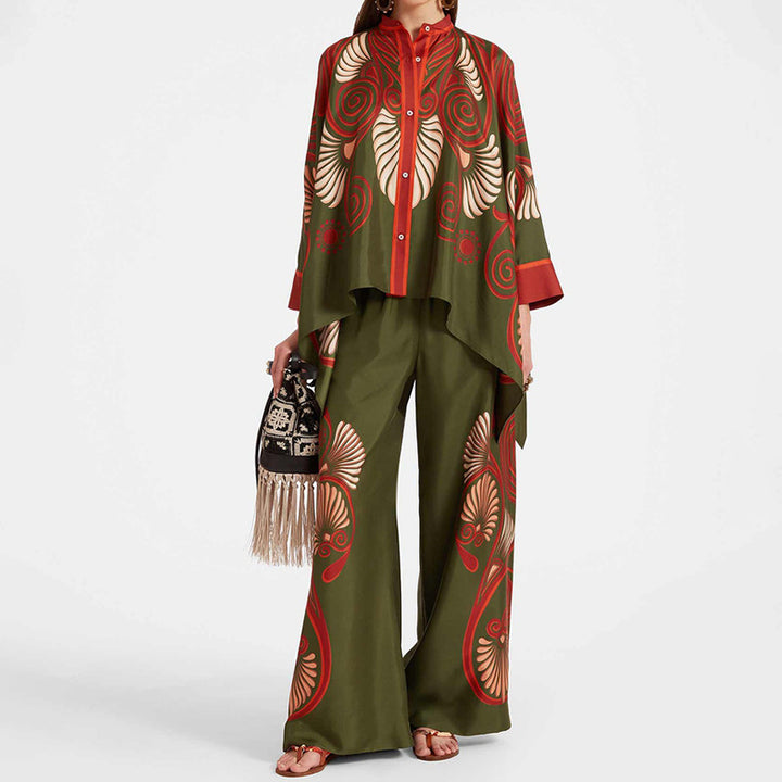Haut kaftan floral pour femme avec détail de bouton Levoire
