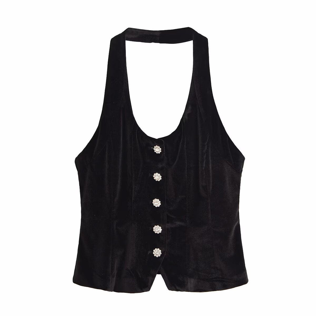 Levoire | Top à licou Halterneck top Noir