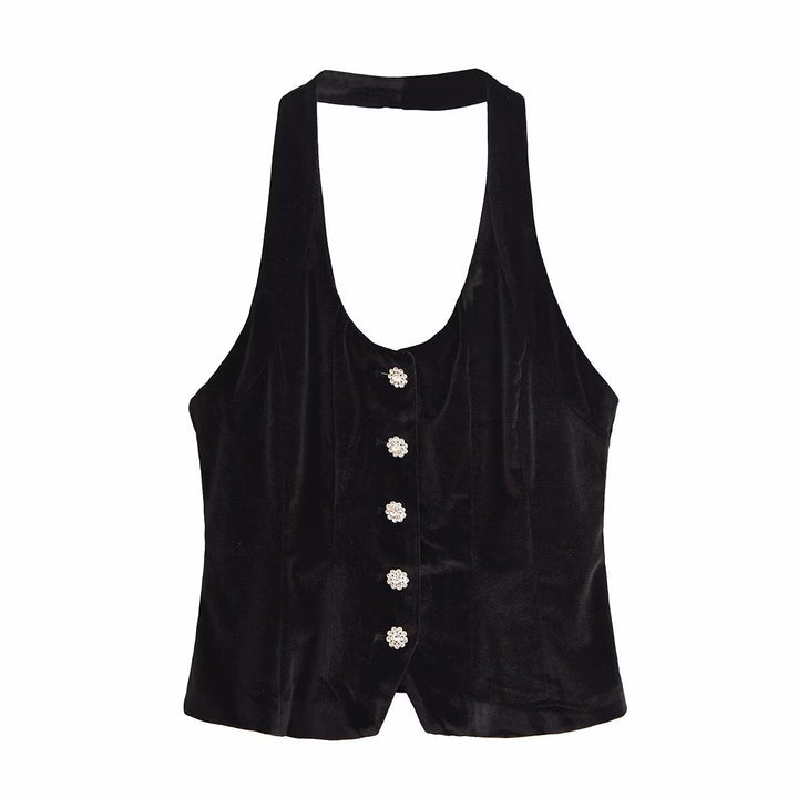 Levoire | Top à licou Halterneck top Noir