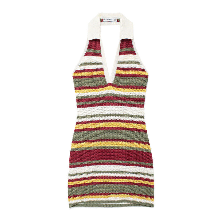 Levoire | Robe mini à décolleté halter chic Couleur rayures