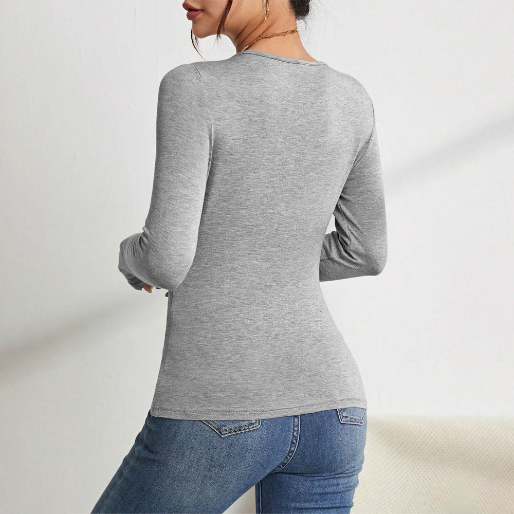 Body à manches longues pour femme avec décolleté en V tendance et détails raffinés aux épaules Levoire