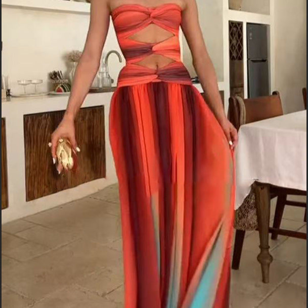 Robe maxi découpée pour femme avec jupe fluide Levoire