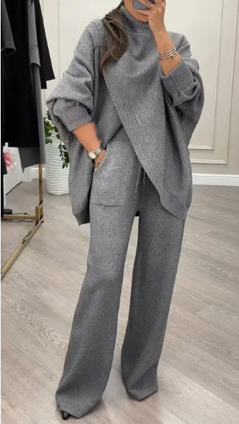 Ensemble de Pull en Tricot pour Femme et Pantalon Ample Levoire