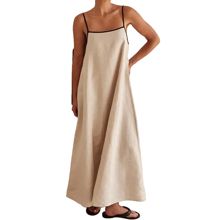 Robe maxi femme avec une coupe ample et des bretelles spaghetti réglables Levoire