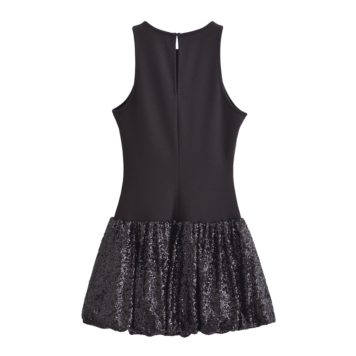 Levoire | Brillant Col Ronde Sans Manches Pailleté Robe Courte