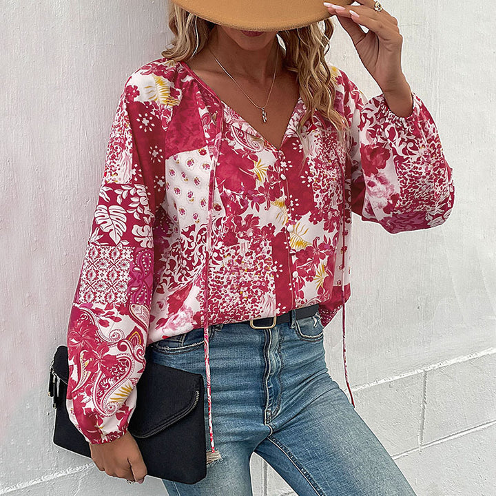 Chemisier tendance pour femmes avec motif floral et design décontracté Levoire