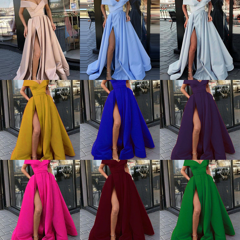 Levoire | Glamourueux Profond V décolleté Satin Multicolore Robe