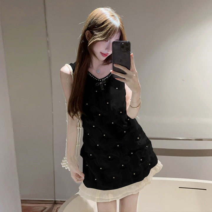 Levoire | Clous-Robe Chanel Col Ronde-Pliée-Ouest-Robe