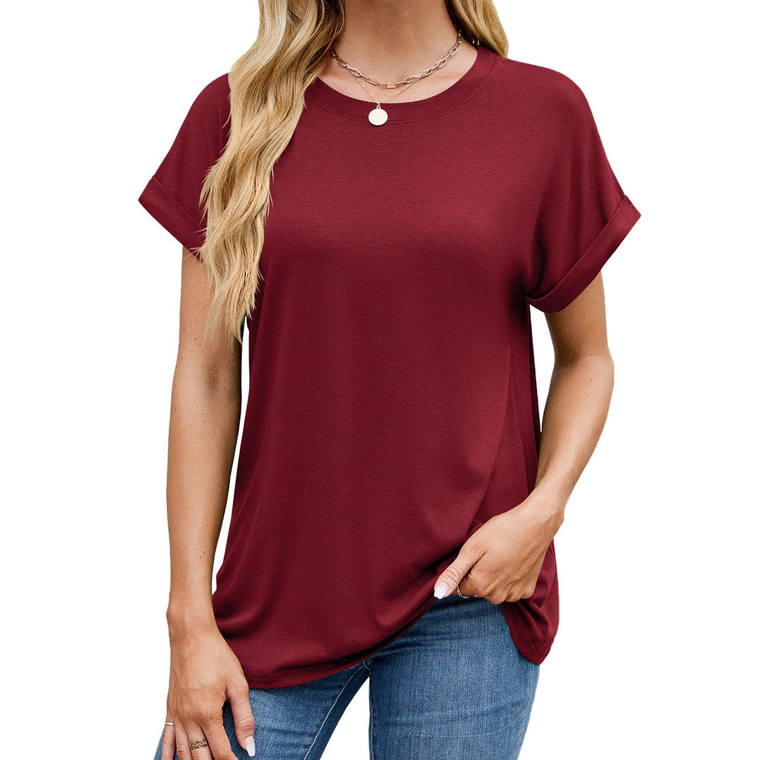 Levoire | Essentiel Uni Ronde Décontractée T-shirt Bourgogne