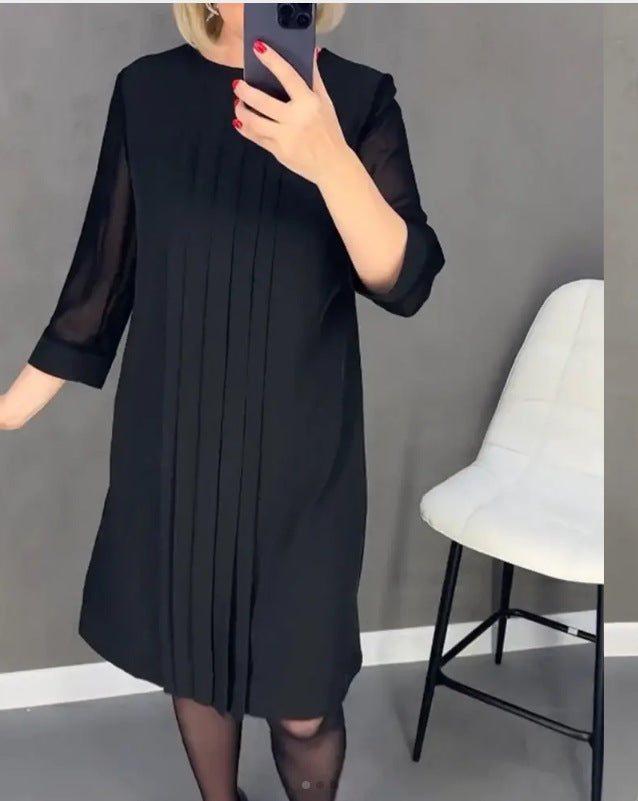 Robe maxi femme avec drapés élégants et manches transparentes Levoire