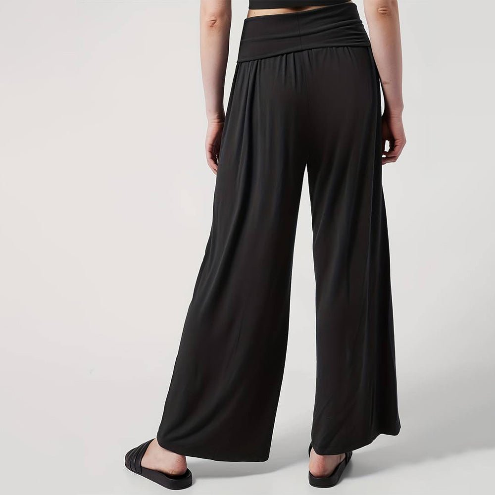 Pantalons larges en jersey pour femmes avec taille élastique et design taille haute Levoire