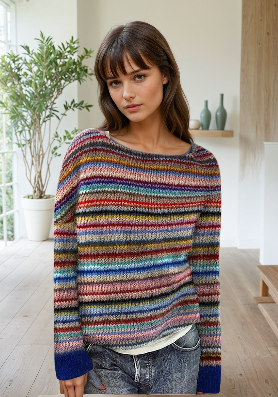Levoire | Pull Rayé Multicolore Pour Femmes Bleu
