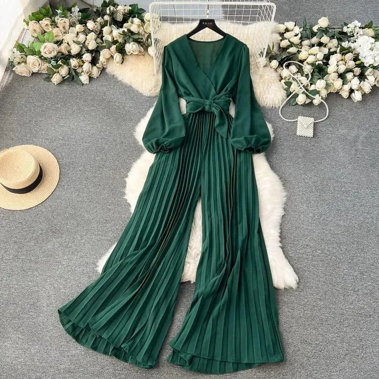 Levoire | Combinaison femme avec des manches bouffantes Vert Taille libre