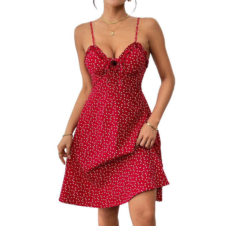 Robe mini pour dames avec une coupe aérée et un détail de volants ludique Levoire