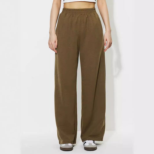 Pantalons de loisirs larges pour femmes en matériau léger avec taille élastique Levoire