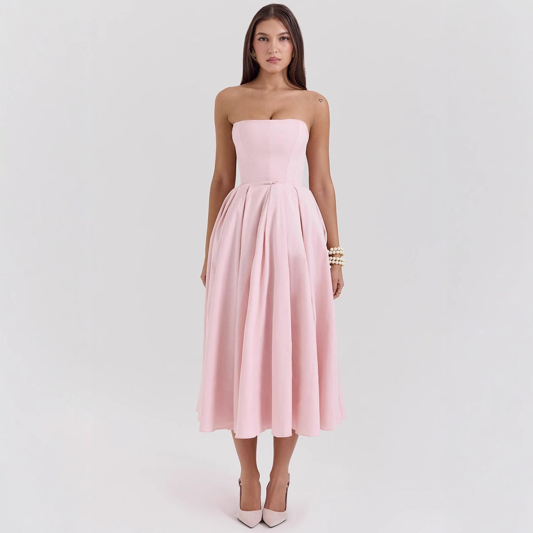 Robe de soirée pour femme avec décolleté en cœur et jupe évasée Levoire
